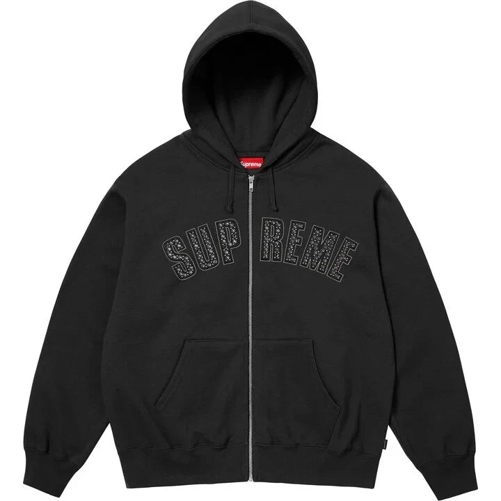 Supreme Arc Rhinestone Zip Up Hoodie