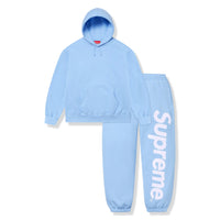Supreme Satin Applique Light Blue Hoodie & Sweatpants
