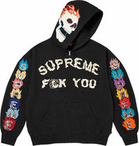 Supreme Fuck You Zip Up Hooded Sweatshirt